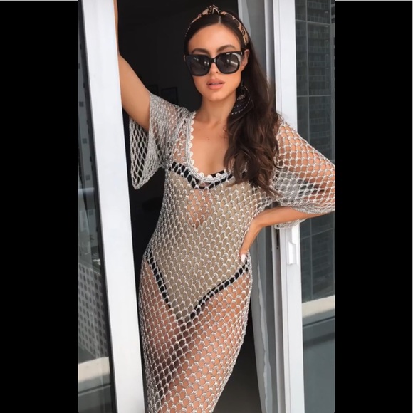 Zara Other - ZARA METALLIC COVER UP DRESS